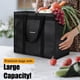 thumbnail image 2 of Homemell Bolsas de comestibles reutilizables y resistentes, bolsa grande plegable con capacidad para 100 libras, material premium extrafuerte (negro, paquete de 6), 2 of 5