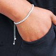 thumbnail image 3 of Simone Chic Distinctive Classic Tennis Bracelets - Your Choice 3mm or 5mm Diamonds w/Sizes Ranging from 6.5" to 9" - Timeless Iced Sparkle (Silver Adjustable, 4.1" to 10"), 3 of 4