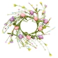 thumbnail image 3 of CoreLiving Easter Door Wreaths for Front Door Small Spring Wreath with Wildflower and Eggs Decor Artificial Tulip Floral Arrangement for Porch Window Wall Cabinet Kitchen Unique Easter Home Decor, 3 of 9