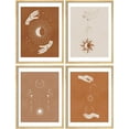 thumbnail image 4 of PixonSign Framed Wall Art Mystical Hand Drawn Celestial Hands and Symbols Posters, Set of 4 Minimalist Modern Illustrations Wall Decor, Adhesive Canvas Prints for Home Decor - 8"x10" Natural, 4 of 5