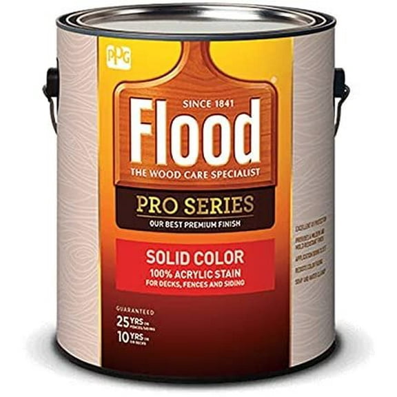 Flood Pro Series Solid Satin Cedar Acrylic Wood Stain 1 gal. - Case of: 4;