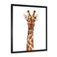 thumbnail image 2 of Designart 'Portrait of A Giraffe With White Flowers' Farmhouse Framed Art Print, 2 of 4