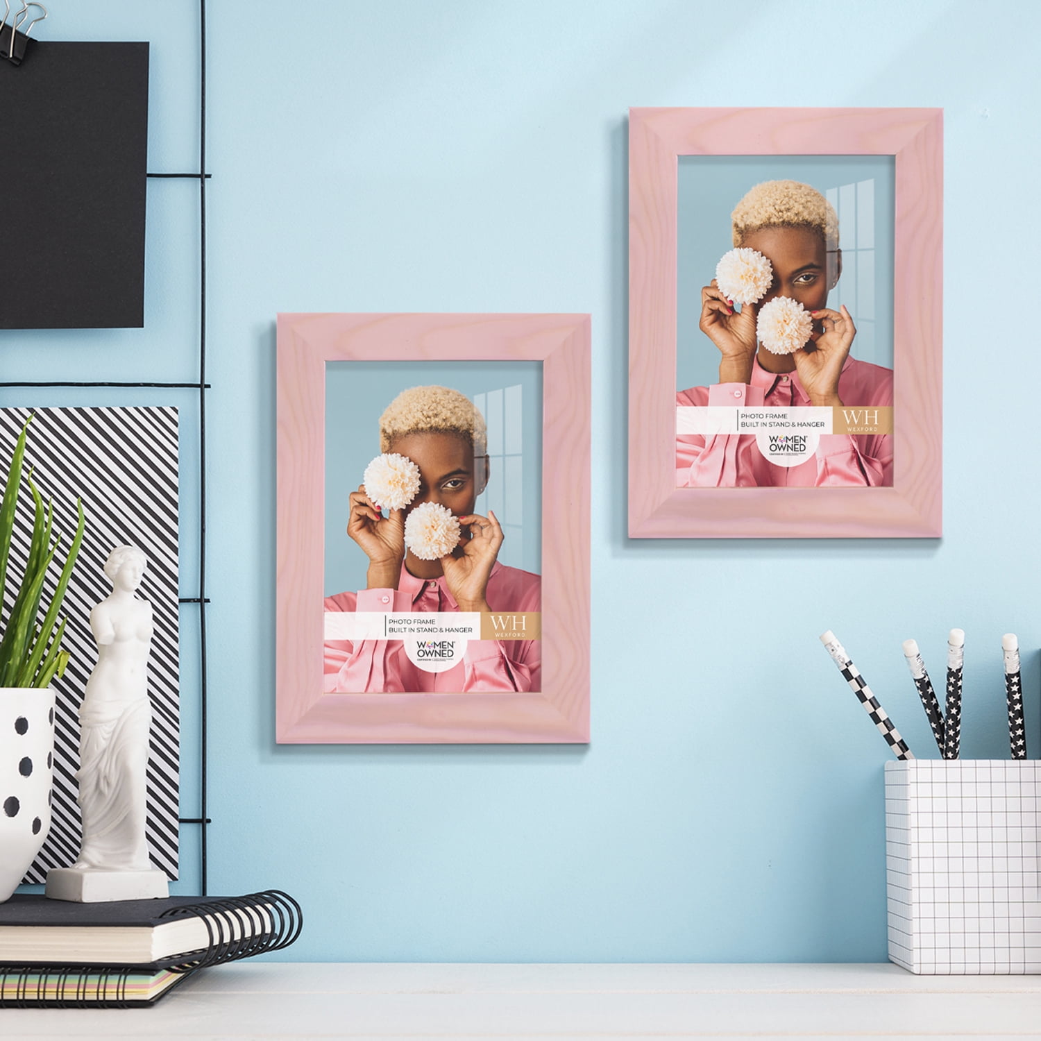 Woodgrain 4 in. x 6 in. Sunset Pink Picture Frame (Set of 2)