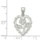 Pendentif en Forme de Coeur en Argent 925 Poli Mini Floral – image 2 sur 2