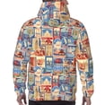 thumbnail image 7 of Uemuo Set Of Travel Vintage Pattern Men's Hoodie - Casual Pullover Hoodie with Kangaroo Pocket, Stylish Hooded Sweatshirt for Everyday Wear-Small, 7 of 7