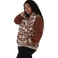 thumbnail image 4 of Women's Plus Size Jackets Lightweight Floral Bomber Jacket Caramel 2X Unique Bargains Chaqueta, 4 of 6