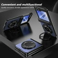 thumbnail image 7 of Magnetic for Samsung Galaxy Z Flip 5 Case with Ring Holder, [Hinge Protection] Built in Screen Protector & Camera Protection Slim Thin Hard PC Kickstand Shockproof Protective Case, Blue, 7 of 7