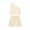 White, variant on Toddler Baby Girl 1 Shoulder Tank Top Vest Shorts Brown Two Piece Outfit Set Casual Summer Clothes 4T