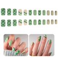 thumbnail image 2 of 24Pcs Press on Nail Full Cover Stick on Nail Gift for Women Girls Patrick's Day Manicure Set Party Nail Decoration, 2 of 4