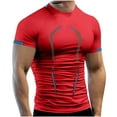 thumbnail image 1 of Camisetas de manga corta para hombre, blusas y camisas de cuello redondo para hombre, ropa de entrenamiento de verano para hombre, transpirable, de manga corta, de secado rápido, camisetas deportivas, 1 of 6