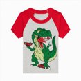 thumbnail image 4 of TOWED22 Toddler Baby Boy Summer Clothes 2pcs Dinosaur Truck Print Round Neck Short Sleeve Shirt Top Elastic Waist Shorts Outfits(Green,11-12 Y), 4 of 8