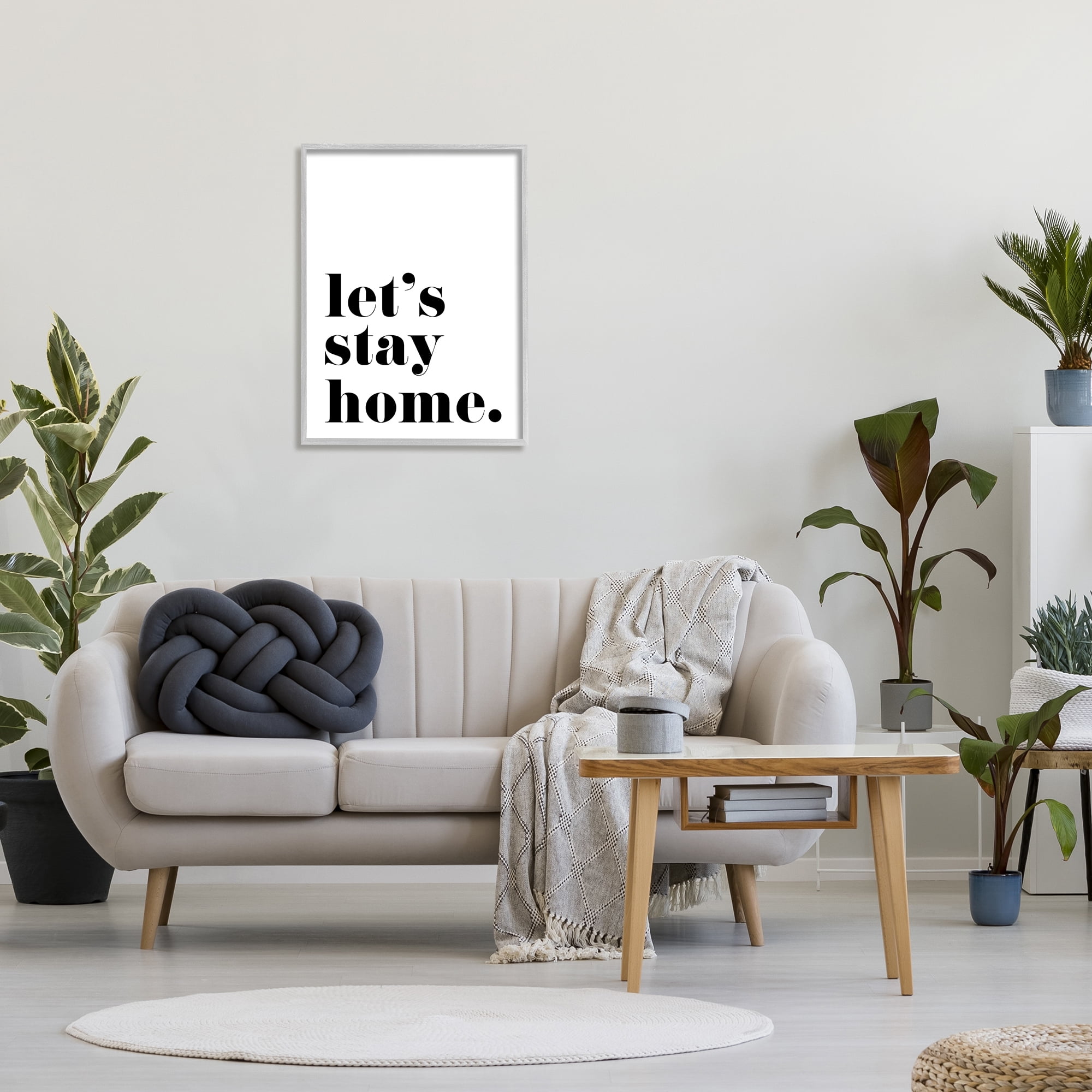 Stupell Industries Let's Stay Home Phrase Bold Minimal Typography, 24 x 30, Designed by BlursByAI