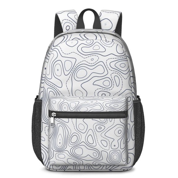 17 Inch Lightweight Backpack,PVC Waterproof Oxford Fabric, Ergonomically Designed, with Large Capacity, Adventure Map Print