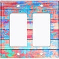 thumbnail image 6 of Metal Light Switch Plate Outlet Cover (Image of Blue Misted Brown Wooden Fence FEN010), 6 of 13