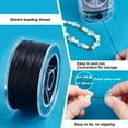 thumbnail image 4 of 131 Yards Black Elastic Cord 0.6mm Flat Elastic Beading Thread Stretchy String Stretchy Bracelet String Elastic Thread with Organizing Case for Necklace Craft Making DIY Black, 4 of 9