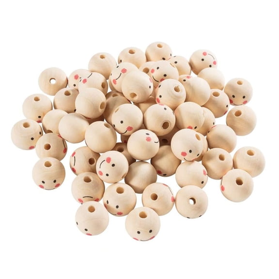 60Pcs Smiling Face Beads for Making Bracelet Necklace Jewelry Accessories DIY Keychain Charm Gift Wrap 20mm Craft Bead