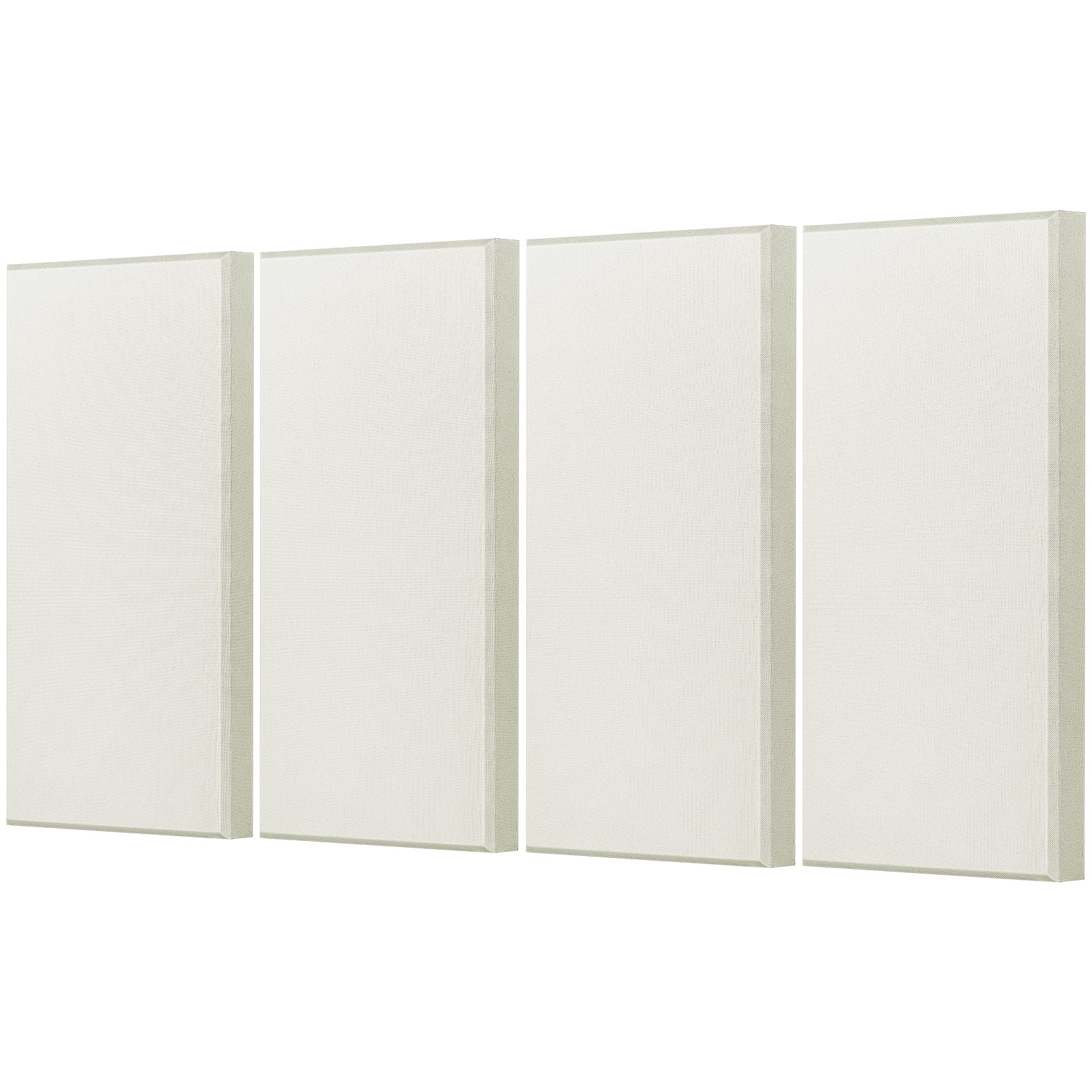 KFFKFF Quartet of Acoustic Panels, Fiberglass Sound Dampening Panels of 2 inch Thickness, 23.6 x 11.8 inch Dimensions, Self-stick Noise Reduction Wall Boards, Suitable for Studios, Office, Home