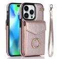 thumbnail image 1 of Elegante funda multifuncional tipo cartera para iPhone 14 Pro Max con correas, ranura para tarjetas, soporte para anillo, protección para cámara, material de PU, a prueba de golpes, anti-th, 1 of 5