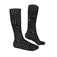 thumbnail image 4 of Lsque Abstract Black And White Waves Printed Crew Socks Men's Women's LightWeight Thin Casual Calf Socks ,Knee High Socks,Cotton Socks, 4 of 9