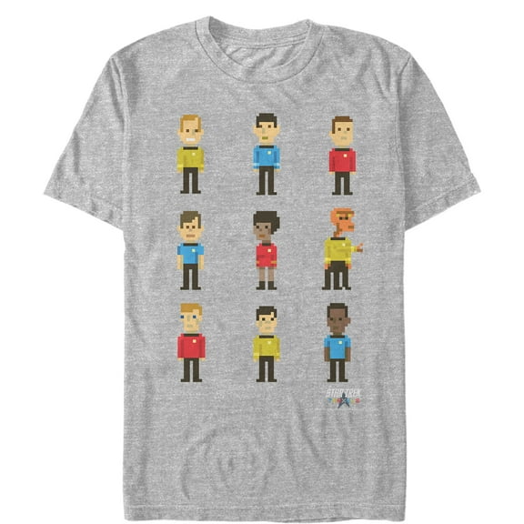 Men's Star Trek Pixel Favorite Enterprise Crew Graphic Tee Athletic Heather Large