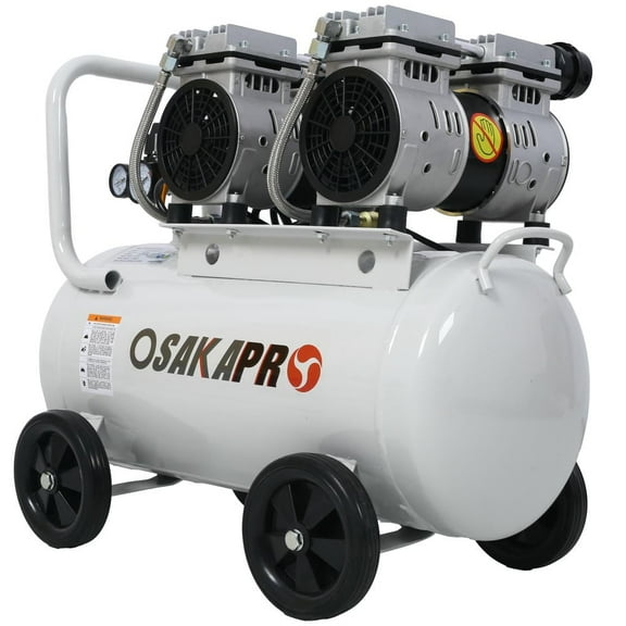 Barara King 2.5 Hp Silent Air Compressor 13 Gallon, Oil-Free, Electric Shop Air Compressor Portable,Lightweight With Wheels, 70 Dba Noise Level,Light Gray