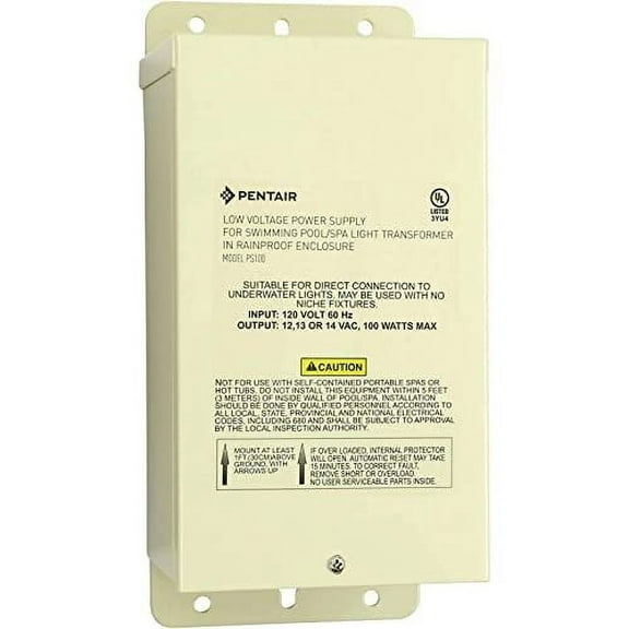 Pentair® 100W 12V-14V Pool Landscape Rated Light Transformer | Low Voltage Power Supply | 619962