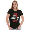 thumbnail image 4 of Xmas I Believe in Christmas Presents Womens Slim Fit Graphic Tee Brisco Brands S, 4 of 5