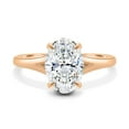 thumbnail image 2 of ESTE ORIGIN 2.00Ct Oval Cut Lab-Grown Diamond Solitaire Engagement Ring – 4 Claw Cathedral Setting, Divergent 2mm Band in 10K Rose Gold for Women, 2 of 7
