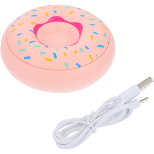 1pc Caliente Donut Invierno Navidad Dibujos animados y USB Carga Mujeres Diseñado Bolsillo Frío Encantadores Calentadores Rosa Regalos Recargable Calentador Mano Calentadores eléctricos en Mini P