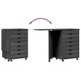 thumbnail image 5 of vidaXL Armoire Roulante avec Bureau Gris Mousse Bois Massif Pin, 5 of 5