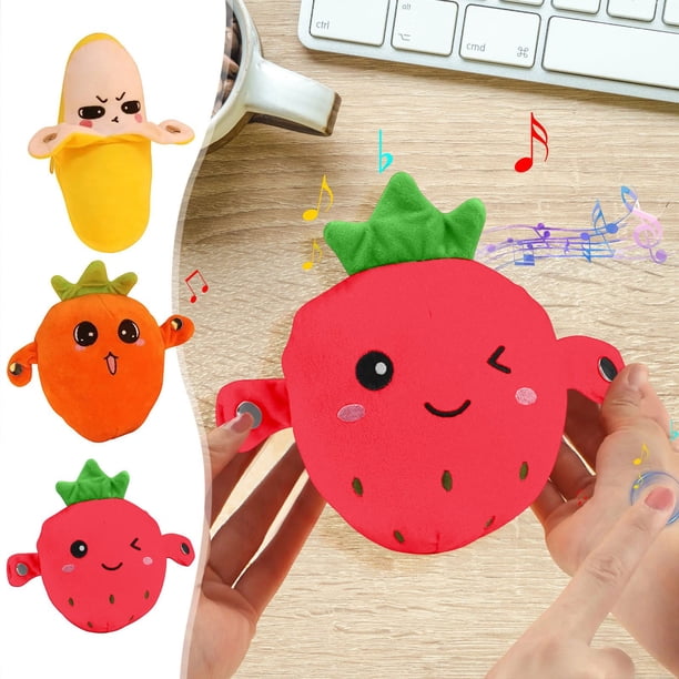 Piano interactivo Fruit Sensor Beat | Muñeco de peluche musical de mano para padres e hijos | Juego de música educativo multifuncional | Material suave y seguro | Utiliza 3 pilas AA | 1 Pieza