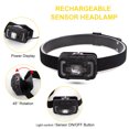 thumbnail image 3 of Soidarity COB faro exterior 330lm Sensor de señal de advertencia USB recargable pesca faro impermeable manos libres 3,7 V 1800 mAh ciclismo Ropa Deportiva, Zapatos Soidarity OD026706-00, 3 of 6