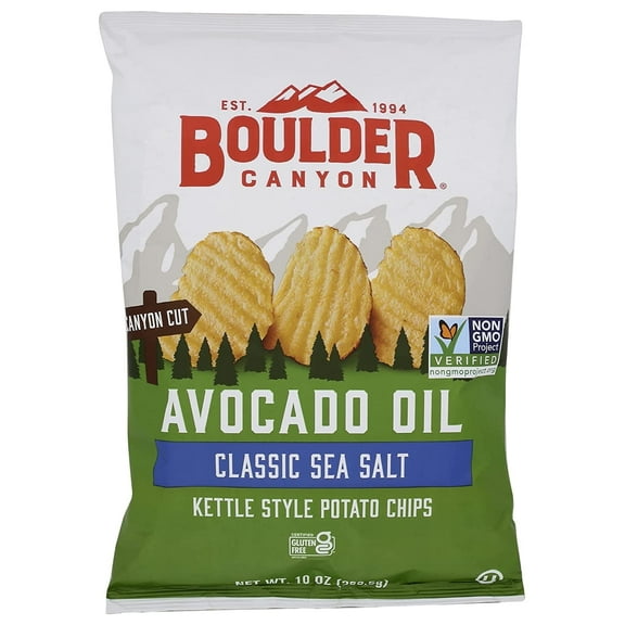 Boulder Canyon Avocado Oil Potato Chips Sea Salt 5.25 oz Pack of 4