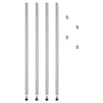 Alera Stackable Posts For Wire Shelving, 36" High, Silver, 4/Pack -ALESW59PO36SR