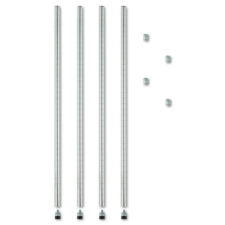 Alera ALESW59PO36SR 36 in. Stackable Posts for Wire Shelving - Silver (4/Pack)