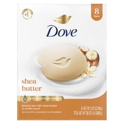 Dove Beauty Bar Soap For Nourished, Radiant Skin, Shea Butter, Enriches Skin, 3.75 oz 8 Bars