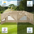 thumbnail image 3 of 10' x 20' Pop up Canopy Instant Heavy Duty Tent Outdoor Market Canopy with 6 Removable Sidewalls and Carry Bag, Khaki, 3 of 12