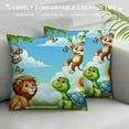 thumbnail image 3 of Leisuo Cartoon Throw Pillow Cushion Cover, Relaxing in Flowers Nature Butterfly Lion King Graphic, Decorative Rectangle Accent Pillow Case,Orange Blue Yellow, 3 of 5