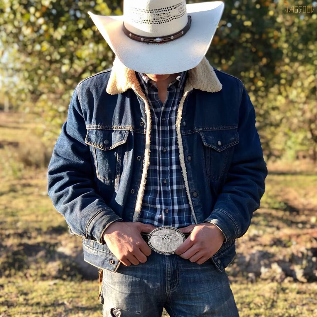 JASGOOD Western Longhorn Bull Leather Belt photo 7