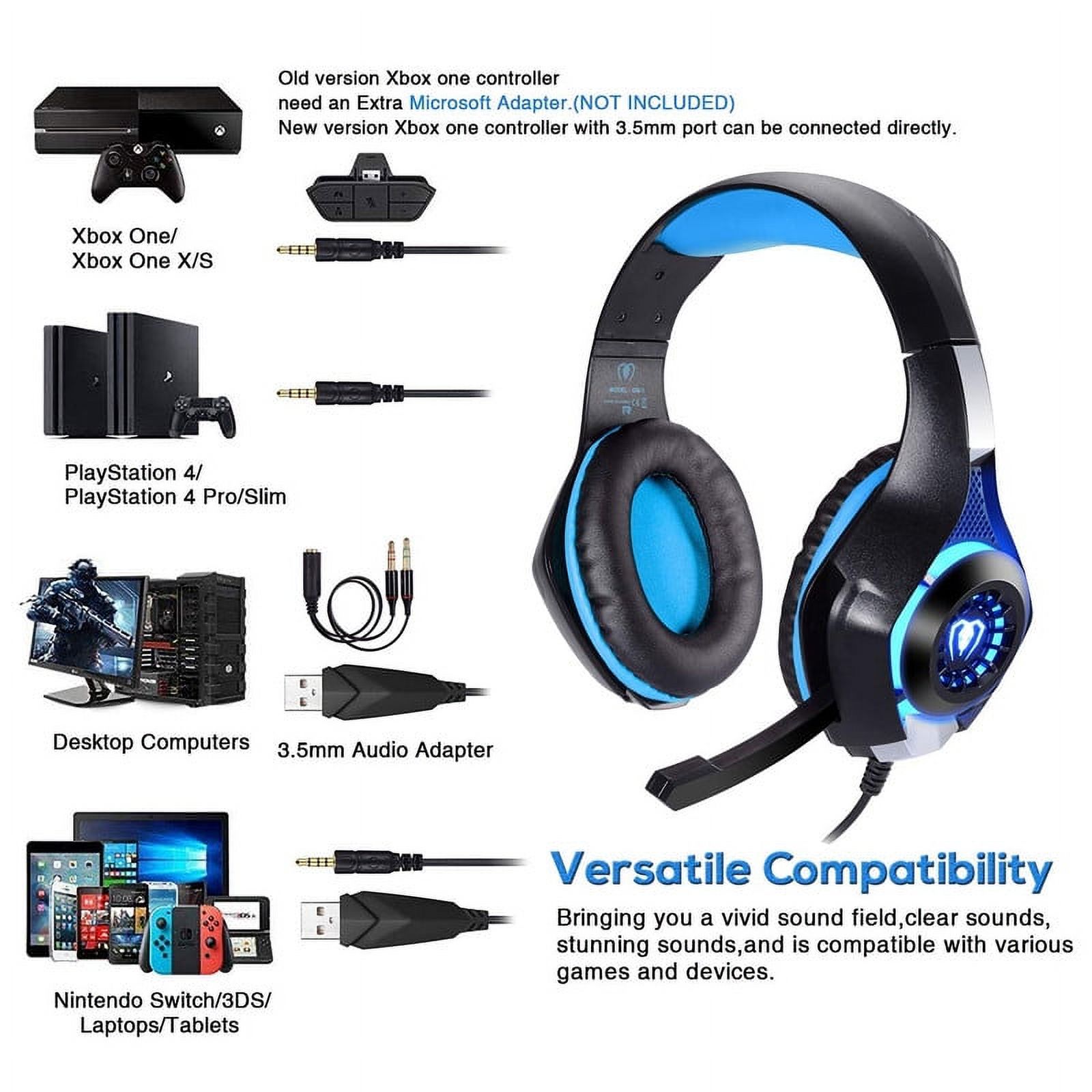BlueFire Over-Ear Gaming Headset with Mic, Blue photo 8