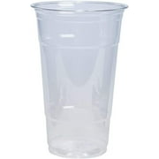 GUSTO 24 oz Clear Plastic Cups, Disposable Drinking Cups for Iced Coffee, 100 Count