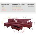 thumbnail image 2 of Ainehome Faux Leather Sectional Sofa, Living Room L-Shaped Modern Sofa Set, with Storage Ottoman and Matching Pillows, Right Facing Red, 2 of 6