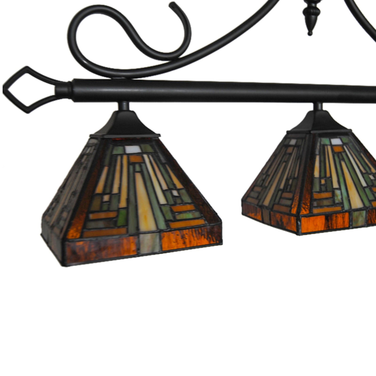 Miumaeov 3-light Vintage Hanging Lamp Tiffany Stained Glass Chandelier Ceiling Pendant Light Fixture