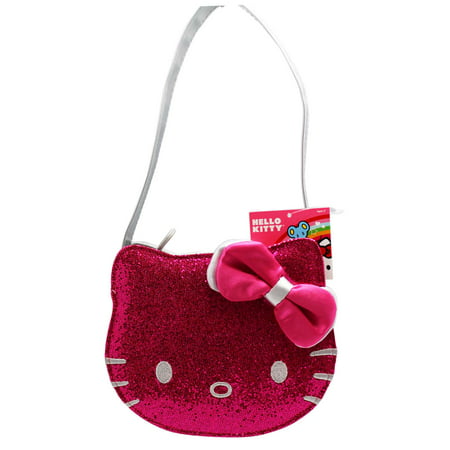 Hello Kitty - Hello Kitty Hot Pink Glitter Face Small Purse Handbag - www.speedy25.com