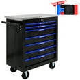 thumbnail image 4 of 7 DRAWERS MULTIFUNCTIONAL TOOL CART WITH WHEELS-BLACK BLUE, 4 of 17