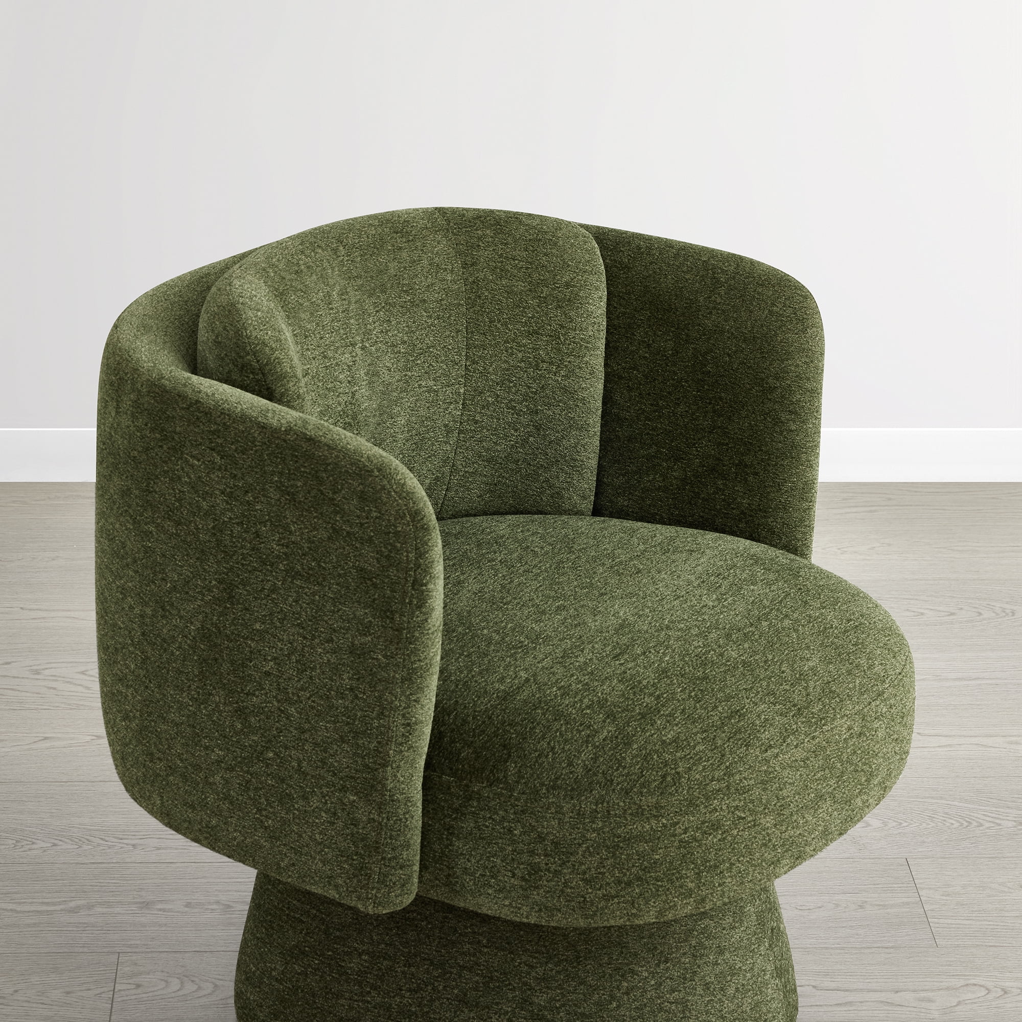 Spruce & Spring Modern Upholstered Swivel Barrel Accent Chair Green, Single
