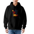 thumbnail image 1 of Women's Long Sleeve Hoodie Pullover Sweatshirt with Colorful ' THE SOCIAL ' Design Front Pocket and Drawstrings, 1 of 7