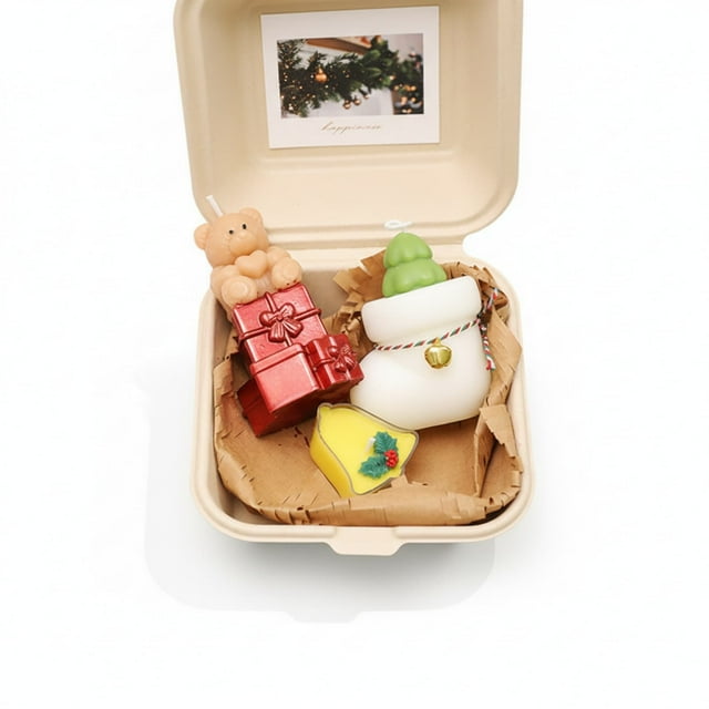 Candle Gift Set Christmas Tree Candle Collection Natural Soy Wax 4-8 Inch Christmas Gift Box