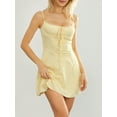 thumbnail image 6 of Elippeo Women Summer Mini Cami Dress Solid Color Sleeveless Tie Up Above Knee Party Dress, 6 of 10