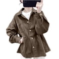 thumbnail image 5 of FDGIU Women's Lapel Collar Button Down Oversized Shacket, Long Sleeve Twill Cargo Jacket with Multi Patch Pockets for Spring Fall Outdoor Daily Layering, 5 of 7
